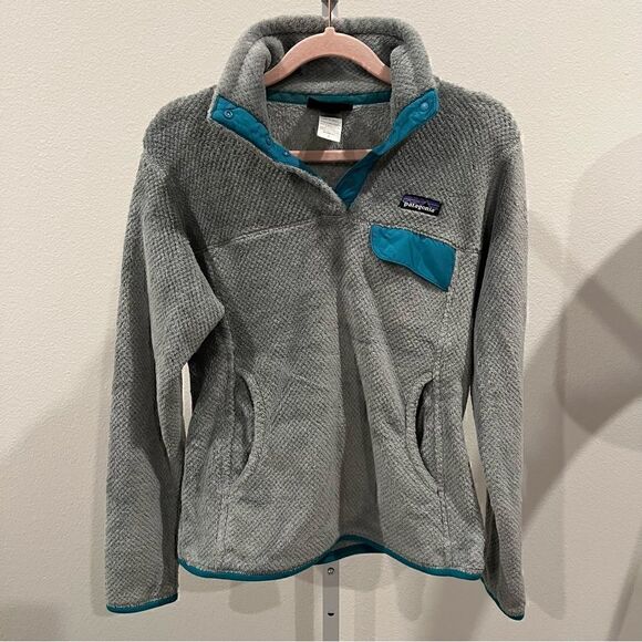 Patagonia Patagonia Re-Tool Snap-T Fleece Pullover Grey Teal Small Gorpcore - Picture 2 of 7